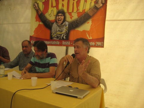 Paul Larudee (speaking), Massimo De Santi, Mohammad Reza Dehshiri