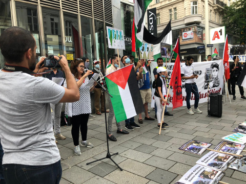 Kundgebung "Nein zu den völkerrechtswidrigen Annexionen palästinensischen Lands!"