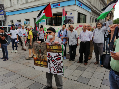 Kundgebung "Nein zu den völkerrechtswidrigen Annexionen palästinensischen Lands!"