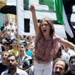 Anti-regime demonstrators in the province of Idlib, June 29, 2012